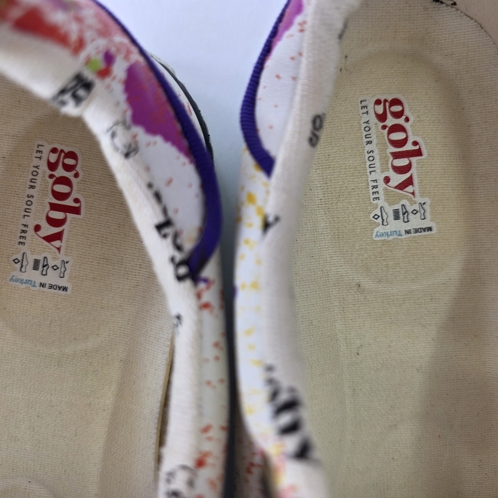 Goby Sneaker GSS117 Colorful Butterfly Graffiti Print Women's Casual EU 41 US 10 - Picture 13 of 14